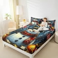 thumbnail image 4 of jejeloiu Marry Christmas Queen Sheet Sets,Featival Theme Flat Sheet,Cute Snowmen Queen Fitted Sheet For Girls,Breathable Room Decor,4-Piece, 4 of 7