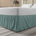 thumbnail image 1 of Flower Bed Skirt, Nature Beauty Floret Motif Botany Garden Bouquet Essence Fragrance Theme, Elastic Bedskirt Dust Ruffle Wrap Around for Bedding Decor, 4 Sizes, Pale Grey Turquoise, by Ambesonne, 1 of 2