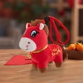 thumbnail image 7 of Uscallm Lunar New Year Horse Keychain Doll Festive RedToyAnimal Plush Key Fob Ornament Crying Horse Pendant Soft Stuffed Cloth Doll for KidsChildren'sGift, 7 of 7