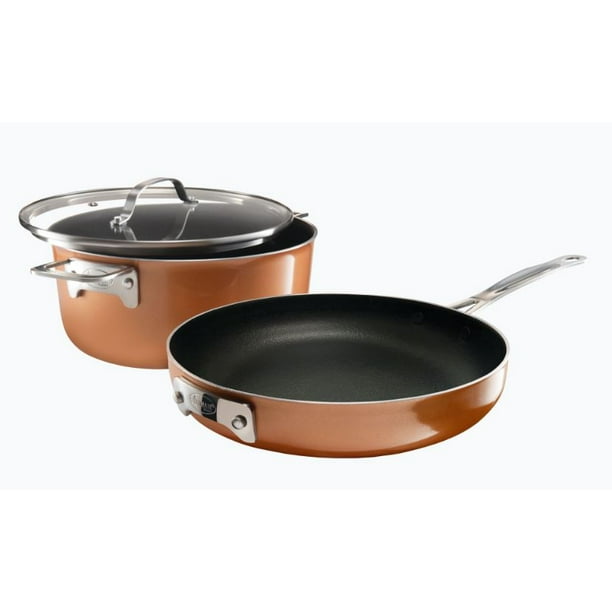 Gotham Steel Stackable 3 Piece Frying Pan Cookware Set Stackmaster