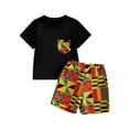 thumbnail image 2 of Toddler Boy Girl Summer Dashiki Clothes African Print Outfits 2Y 3Y 4Y 5Y 6Y 7Y Kids Kente T Shirts Shorts Set, 2 of 10