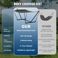 thumbnail image 5 of Memoryfield 2 Person Portable Double Hammock with Pillow and Adjustable Steel Stand, Outdoor Hammock for Patio, Garden, Beach, Backyard, Gray, 5 of 7