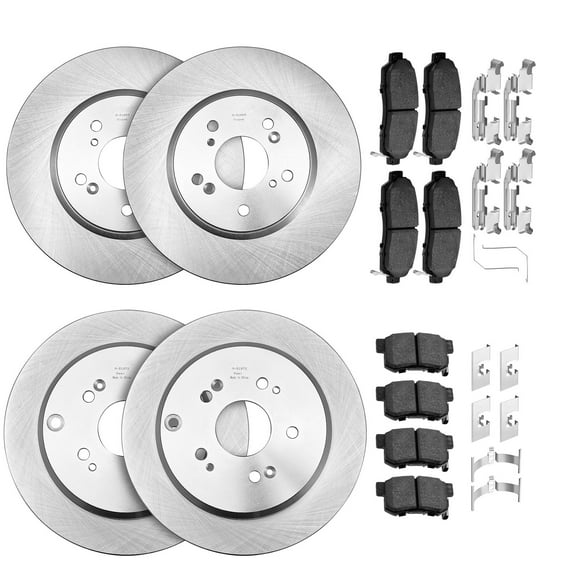 KFFKFF Front & Rear Brake Kit Compatible with 2012-2016 Honda CR-V (AWD Models), Ceramic Brake Replacement Set, 12-inch Vented Front Rotors, 12-inch Solid Rear Rotors, R-31455