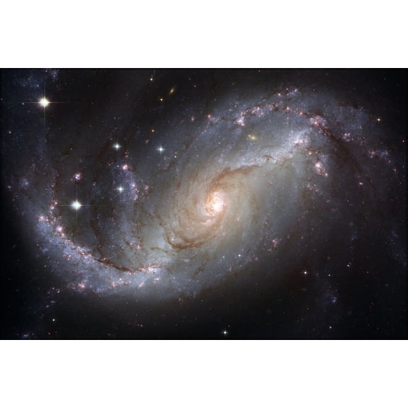 24"x36" Gallery Poster, Spiral galaxy NGC 1672 hst