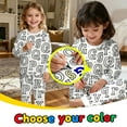 thumbnail image 2 of XUELUO Big Girls Clothes Sets Long Sleeve Crewneck Tops + Trousers Words Doodle Print Two Piece Loungewear Soft Cozy Nightwear, 2 of 7