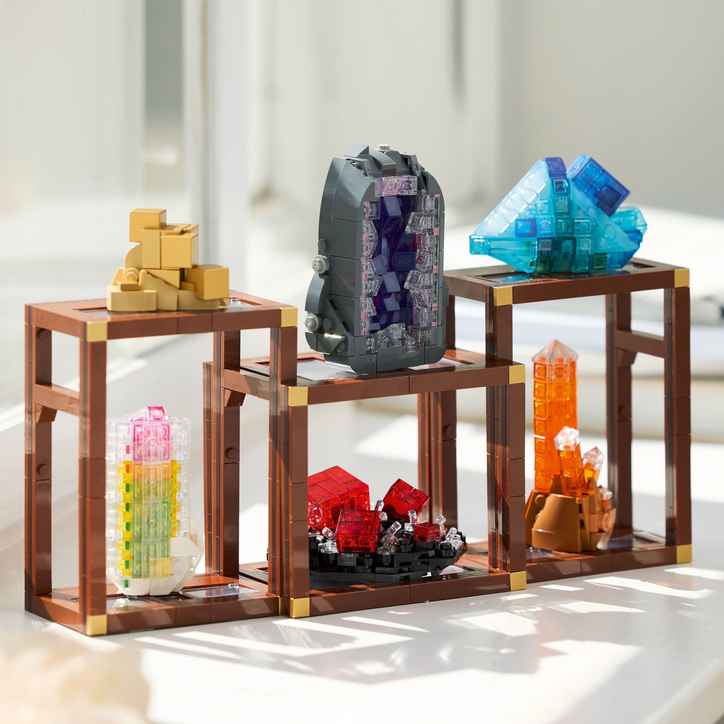 LEGO Ideas Mineral Collection Building Set for Adults, Ages 18+ - Bedroom or Office Decor with 3 Display Shelves - Unique Gift Idea for Men & Women - 21362