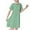 Green, variant on CYRBOKO Girls Nightgowns, Short Sleeve Soft Striped Casual Girls Pajamas Blue Size 10-12 T