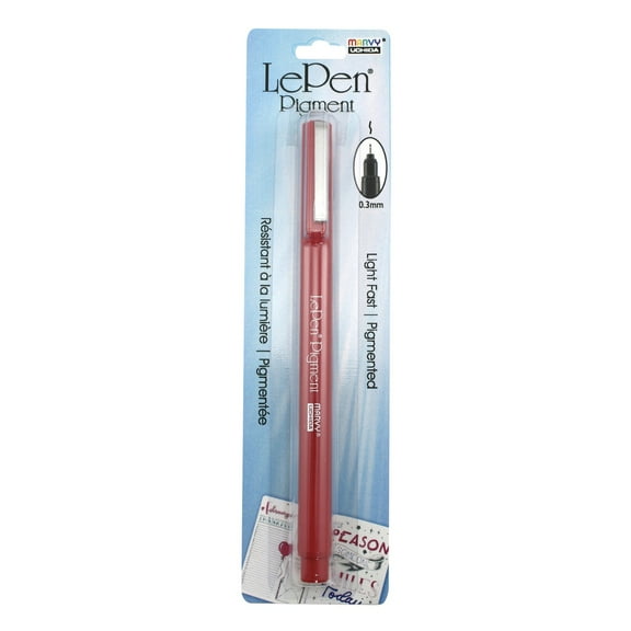 Uchida Le Pen Pigmented Pen 0.3mm Fine Tip Open Stock-Red