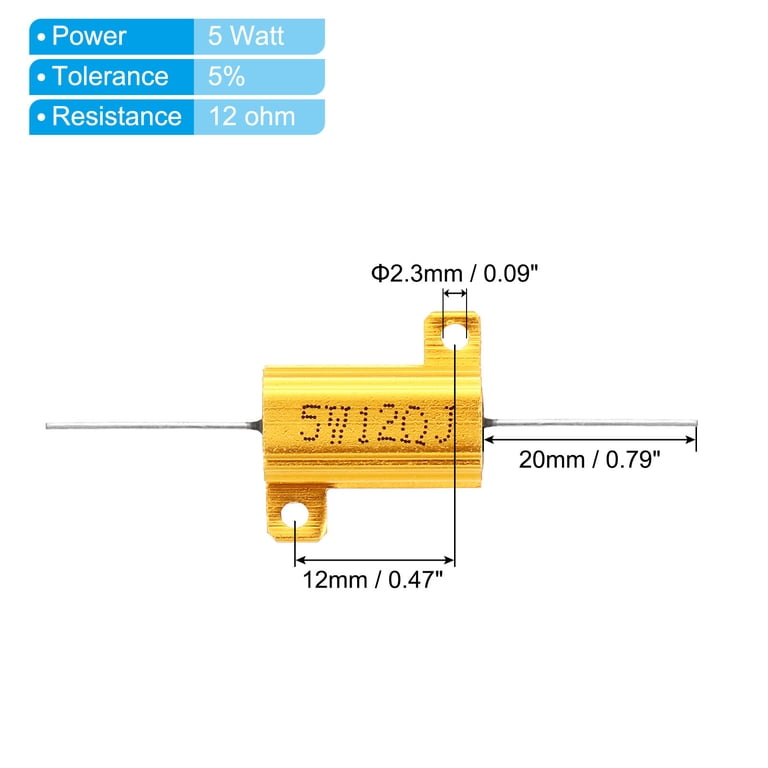 Chassis Mount Load Resistor Uxcell 25W 10 Ohm Aluminum Case Resistor ...