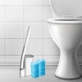 thumbnail image 4 of Disposable Toilet Brush with Long Handle,8 Refill Heads and Storage Base,Push Button No Contact Replacement,360° Bathroom Cleaning Wand for Hygienic Toilet Bowl Scrubber, 4 of 6