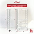 thumbnail image 3 of Origami 4 Pack Folding Steel Storage Rack, Adjustable Shelves, R2, White, 3 of 7