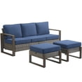 thumbnail image 2 of Unnifurnzi 3 Seater Patio Wicker Sofa-All Weather High Back Outdoor Rattan Couch with Outdoor Ottomans Patio Sofa Set for Porch Garden Backyard Poolside-Gray/Blue, 2 of 7