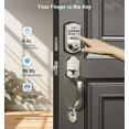 thumbnail image 2 of Veise Fingerprint Door Lock Set Keyless Entry Door Lock Front Handle Set Electronic Keypad Deadbolt With Lever Handle 2 Keys Auto-Locking One-Time Codes Easy To Install Satin Nickel, 2 of 4