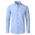 thumbnail image 1 of Zoeecloth Mens Long Sleeve Dress Shirts Male Lightweight Breathable Stretch Wrinkle-Resistant Button Down Shirts, 1 of 9