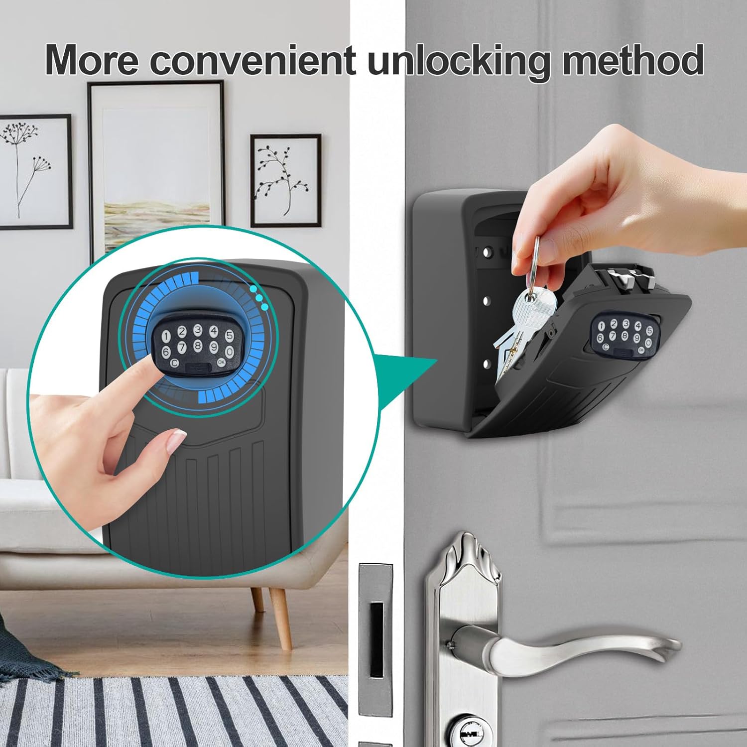 Smart Key Lock Box with WiFi, Remote Control Key Safe for Outdoor Use