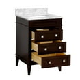 thumbnail image 2 of Eleanor 24" Bathroom Vanity with Chocolate Cabinet and Carrara Marble Top, 2 of 6