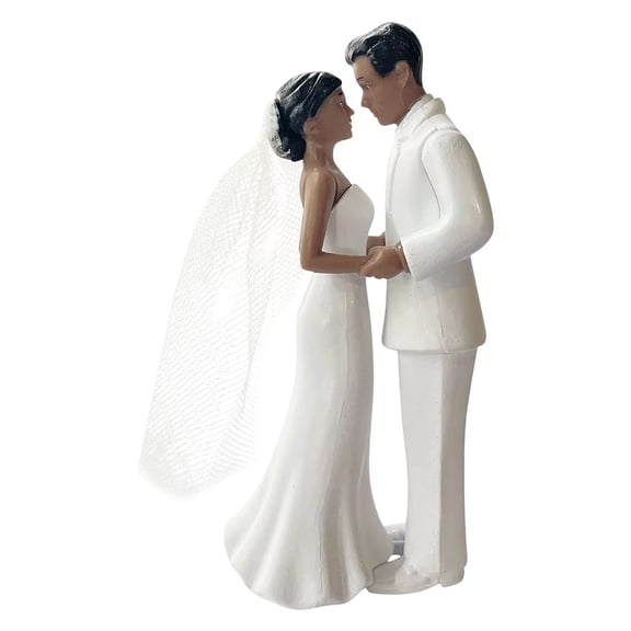 Jiibva Wedding Couple Figurine, Wedding Cake Topper Cake Decoration Couple Figurine Ornament for Anniversary Engagement Decoration Car Ornaments Valentine's Day