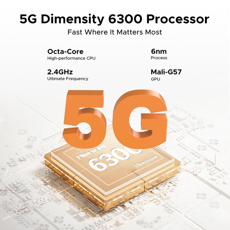 DOOGEE Fire 7 AI 5G Rugged Phone,13000mAh/18W,16GB+256GB/TF 2TB Rugged Smartphon Unlocked,6.6"HD+ 90Hz,64MP+16MP,IP68/IP69K Waterproof,Nfc/Otg/Face ID