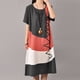 thumbnail image 3 of Vestido vintage de algodón para mujer, vestido suelto de manga corta Irfora Gris oscuro XXL, 3 of 7