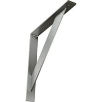 Ekena Millwork 2"W x 16"D x 16"H Traditional Steel Bracket, Stainless Steel