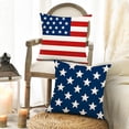 thumbnail image 2 of 4th of July Decorative Pillows 18 x 18 Patriotic Star Throw Pillow Covers Independence American Flag Pillow Memorial Day Decor Patio Pillows Outdoor Case Porch Pillows Case, 2 of 6