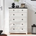 thumbnail image 7 of Joaxswe White Dresser for Bedroom, Wood 6 Drawer Modern Farmhouse Storage Cabinet for Bedroom Living Room Closet for Living Room, 7 of 7