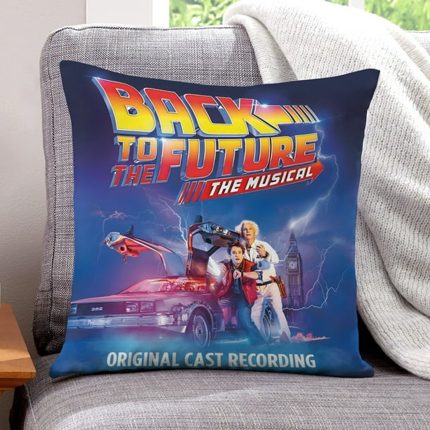 Regreso al Futuro Fundas de almohada de terciopelo con tema, regalos de funda de almohada, decoración para el hogar, cojín de lanzar, regalo de cumpleaños para fans y parejas. 40cm x 40cm.