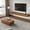Dark Wood, variant on POVISON Modern Floating TV Stand with Coffee Table, Wood Living Room Set, Black, 78.74" Media Console+ 51.18" Coffee Table