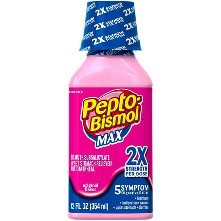 (2 Pack) Pepto Bismol Liquid Ultra for Nausea, Heartburn, Indigestion, Upset Stomach, and Diarrhea Relief, Original Flavor, 12 (Best Hot Drink For Upset Stomach)