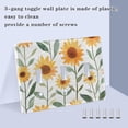 thumbnail image 3 of Yayeee Toggle Light Switch Wall Plate 2-Gang 4.56"x4.48" Decorative Outlet Cover, Sunflowers and Leaves Pattern, 3 of 7