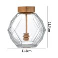 thumbnail image 3 of 380ml Transparent Glass Honey Jar with Lid Dipper Stick Smooth Multifunctional Humanized Design Honey Container Versatile Honey Storage Jar for Kitchen Tea Nuts Sugars, 3 of 9