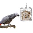 thumbnail image 1 of Behogar Funny Transparent Acrylic Bird Parrot Hanging Foraging Feeder Feeding Box Educational Toy for Budgies Parakeet Cockatoo, 1 of 5