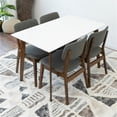 thumbnail image 4 of Allen Modern Solid Wood Walnut Dining Room & Kitchen Table and 4 Chair Set, 4 of 10