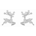 thumbnail image 1 of Finos Aretes Reno Venado Swarovski Oro 14k Lam Estuche blanco Unitalla, 1 of 6