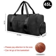 thumbnail image 3 of RIBONGZ Sports Gym Bag Travel Duffel Bag Waterproof Weekender Overnight Tote Carry on Bag with Wet Pocket & Shoes Compartment for Men Women Lightweight Adjustable Strap Black, 3 of 7