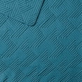 thumbnail image 3 of DESIGN STUDIO Garment Wash Grid Teal 3-Piece Microfiber Quilt Set - Full/Queen, 3 of 6
