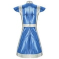 thumbnail image 6 of Hansber Women's Cap Sleeve Color Block Metallic Alien Dress Flared A-Line Skater Dance Club Party Dress Light Blue 3XL, 6 of 7