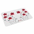 thumbnail image 4 of Red Spring Floral Door Mat Indoor Outdoor, Elegant Summer Botanical Pastoral Non Slip Welcome Mat with Rubber Backing, Absorbent Fabric Front Door Mats Entryway Rug for Home Patio Entrance 20"x31.5", 4 of 9
