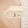 thumbnail image 4 of Pet Cages Hamster House Tunnel, Large Wooden Hamster Hideout House, Multi-Level Villa with Climbing Ladder, Boredom Breaker Hut Toy for Syrian Hamster, Gerbil Cage Accessories and Habitat Decor B, 4 of 5