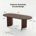 thumbnail image 5 of Brix 67"x33.5" Soild Wood Dining Table Oval Kitchen Table, Walnut, 5 of 7