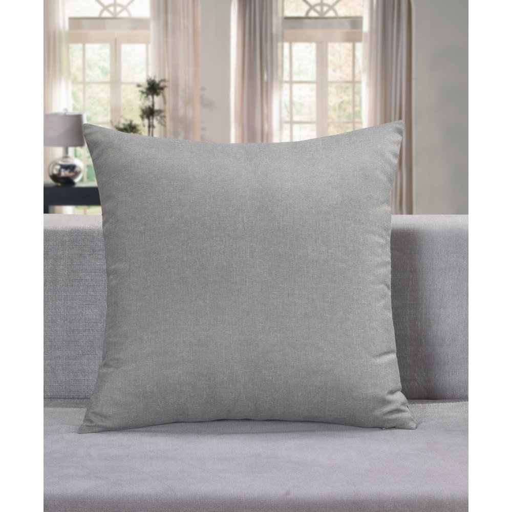Aiking Home Breathable Solid Faux Linen Euro Sham / Pillow Cover for