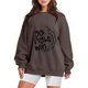 thumbnail image 4 of Gibobby Casual Sudadera para Mujer Sudadera de manga larga con estampado gráfico de letras y cuello redondo para mujer(Café,M), 4 of 5
