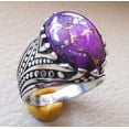 thumbnail image 5 of Purple Copper Turquoise Mens Ring, Natural Copper Turquoise, Silver Jewelry, 925 Silver Ring, Birthday Gift, Heavy Mens Ring, Arabic Design, Ottoman Style Ring, Christmas, Turkey Mens Signet Ring, 5 of 5