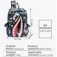 thumbnail image 6 of Shark Boys Backpacks Fashion Schoolbag, Ocean Animal Mouth Waterproof  Bookbag Travel  Laptop Bag Daypack, 6 of 9