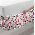 thumbnail image 2 of Valentine Bed Skirt, Different Types of Heart Shapes Romance Love Theme Watercolor Striped Art, Elastic Bedskirt Dust Ruffle Wrap Around for Bedding Decor, 4 Sizes, Pink Black White, by Ambesonne, 2 of 2