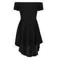 thumbnail image 5 of IROINNID Mid Calf Dresses For Women Loose Off-The-Shoulder Solid Short Sleeve Elegant Dress Summer, 5 of 7