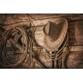 thumbnail image 2 of Mahan, Kathy 14x11 Black Ornate Wood Framed with Double Matting Museum Art Print Titled - Cowboy Hat and Rope, 2 of 4