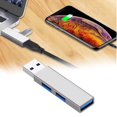 thumbnail image 1 of USB 30 Triple-Port Hub Splitter Adapter with Expandable Interface for Universal Laptop Desktop Computer Super-Speed Data Transfer and Versatile Plug-and-Play Convenience, 1 of 4