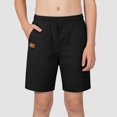 thumbnail image 2 of KPOPLK Boys Chino Shorts - Lightweight Cotton Straight Fit Chino Shorts Casual School Uniform Shorts for Boys with Button Closure Black 7-8 Years, 2 of 4