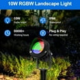 thumbnail image 2 of CozySound 120V Outdoor Spotlight, 10W Waterproof RGB LED Outdoor Spotlight, 5000K Landscape Lighting for Yard Flag Tree Holiday Decor, 2 of 9